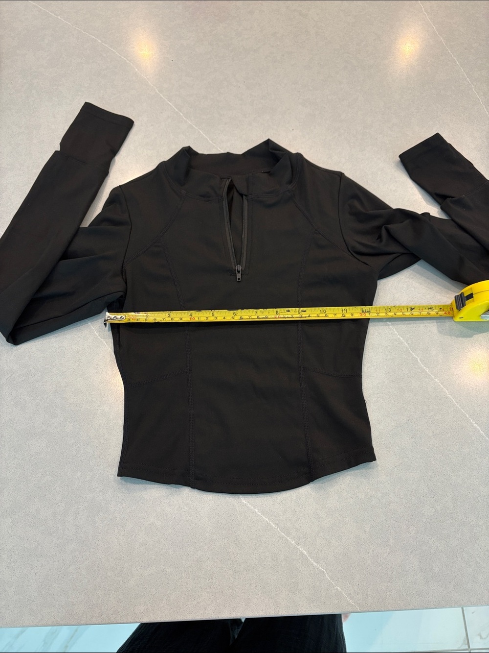 Black Long-Sleeve Half-Zip Active Top